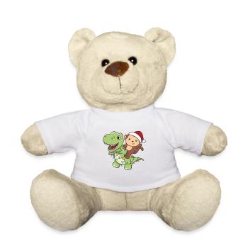 Monkey Trex Christmas Snow Winter Animals - Teddy Bear - white - Front