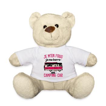 Je m'en fous je me barre en camping-car - Nounours - blanc - Devant
