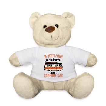 Je m'en fous je me barre en camping-car - Nounours - blanc - Devant