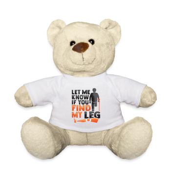 Amputated leg prosthesis Prosthesis Amputation - Teddy Bear - white - Front