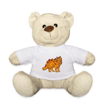 Amanita Muscaria Cat - Teddy Bear - white - Front