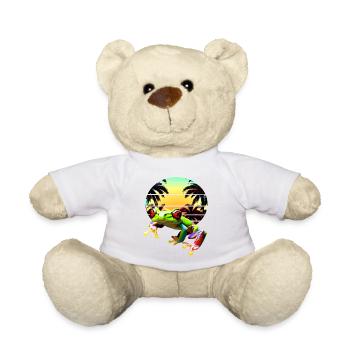 Red-eyed tree frog with palm trees sunset - Teddy Bear - white - Front