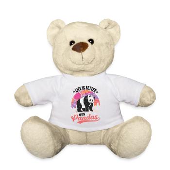 Das Leben ist besser mit Pandas - Teddy - Weiß - Vorne