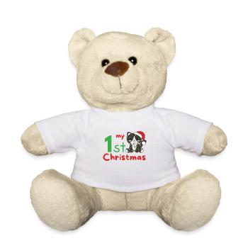 Chat de Noël Chats mon 1er Noël - Nounours - blanc - Devant