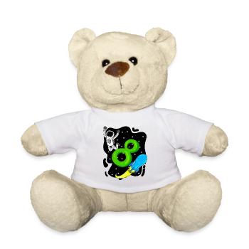 8. Geburtstag - 8 Jahre alt Junge Astronaut - Teddy - Weiß - Vorne