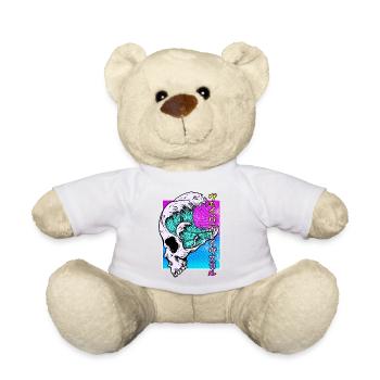 Skull Vaporwave Synthwave - Nounours - blanc - Devant