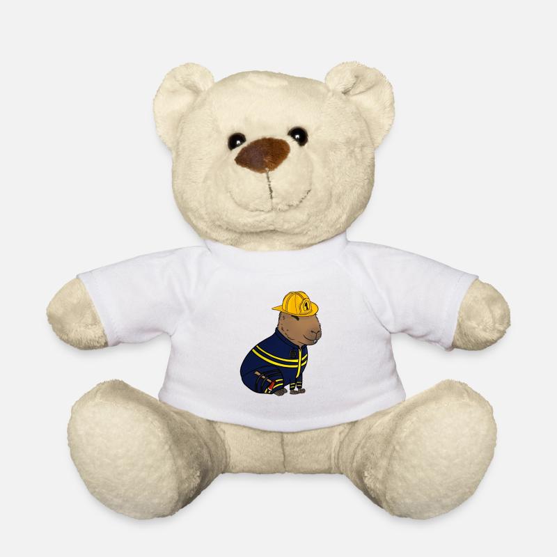 Capybara Feuerwehrmann Shirt - Teddy - Weiß