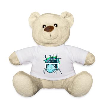 Musik mit musikinstrument motiv - geschenk - Teddy - Weiß - Vorne