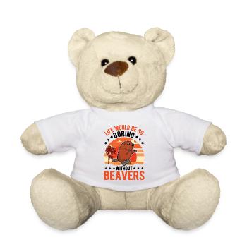 Beaver Gift Beaver Dam - Teddy Bear - white - Front