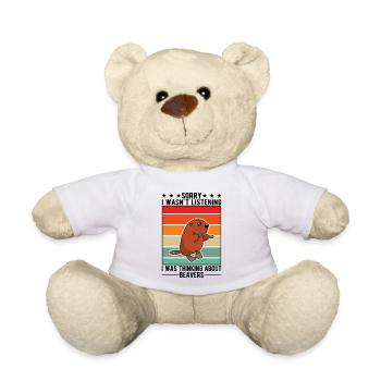 Beaver Beaver Dam Gift Beaver - Teddy Bear - white - Front