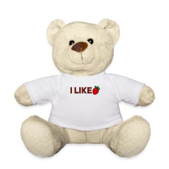J’ADORE le motif fraise - Nounours - blanc - Devant