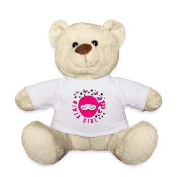 Chemise de karaté, Ninja Girl Butterfly Tee, Fighter - Nounours - blanc - Devant