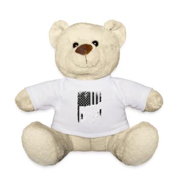 Bear and USA flag for USA and nature lovers - Teddy Bear - white - Front