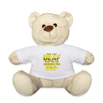 ASL Hand gestures Deaf hearing loss - Teddy Bear - white - Front