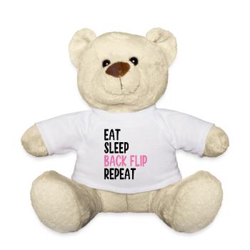 Eat Sleep Back Flip Repeat- Tumbling Funny Gymnast - Nounours - blanc - Devant