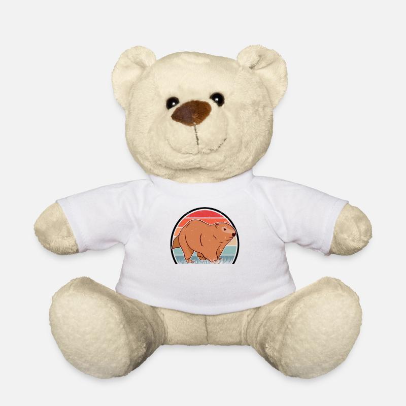 Murmeltier Retro Waldmurmeltier Vintage - Teddy - Weiß