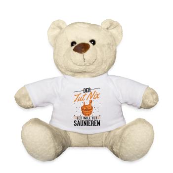 Der tut nix Der will nur saunieren Saunagänger - Teddy - Weiß - Vorne