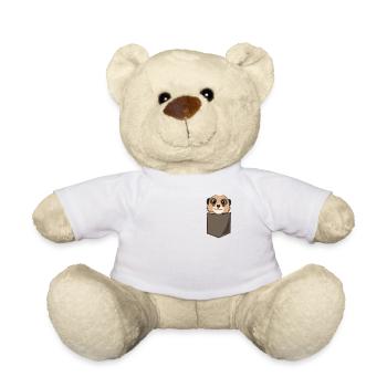 Suricate drôle dans la poche de poitrine Imprimer Cadeau - Nounours - blanc - Devant