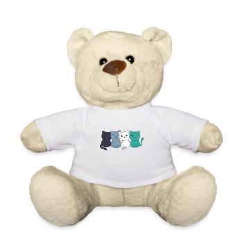 oriented aroace Flag Pride LGBTQ cute cats - Teddy Bear - white - Front