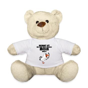 Nordsee Plattdeutsch Spruch Moin Möwe - Teddy - Weiß - Vorne