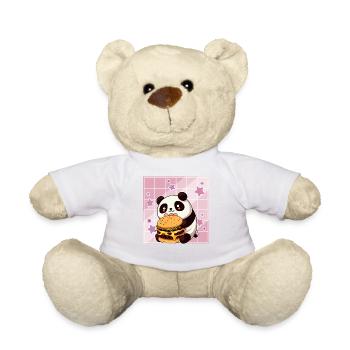 Cute Kawaii Panda, The Burger Anime Manga Otaku - Nounours - blanc - Devant