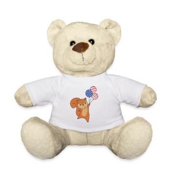 Écureuil vole ballons usa animaux mignons - Nounours - blanc - Devant