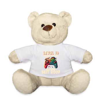 2007 Level 16 Jahre Gaming 16er 16 Geburtstag - Teddy - Weiß - Vorne
