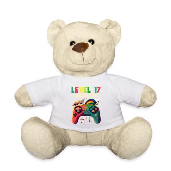 Niveau 17 ans Gaming 17 17 Anniversaire - Nounours - blanc - Devant