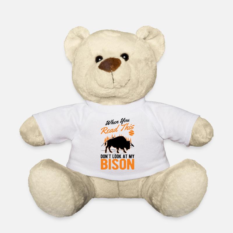 Büffel Geschenk Bison Buffallo Wasserbüffel - Teddy - Weiß