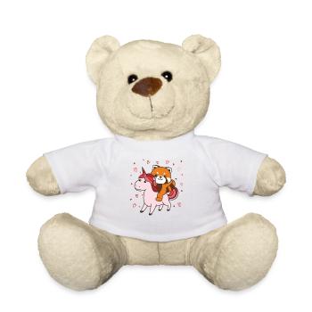 Red Panda with Unicorn Hearts Favorite Animal Heart - Teddy Bear - white - Front