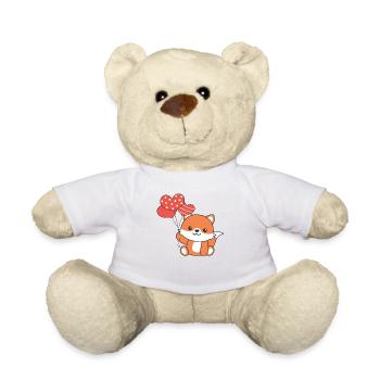 Fuchs zum Valentinstag süße Tiere mit Herzen - Teddy - Weiß - Vorne
