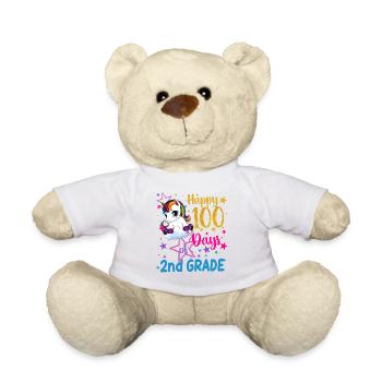 Licorne mignonne heureuse 100 jours de 2e année - Nounours - blanc - Devant