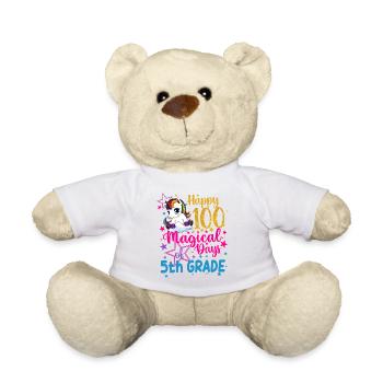 Einhorn glückliche 100 magische Tage der 5. Klasse - Teddy - Weiß - Vorne