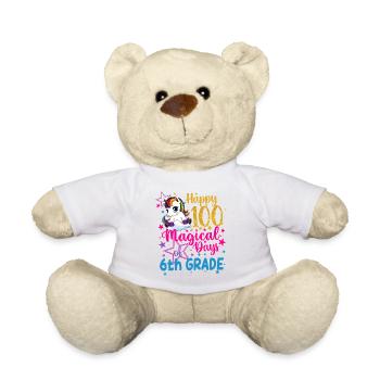 Einhorn glückliche 100 magische Tage der 6. Klasse - Teddy - Weiß - Vorne