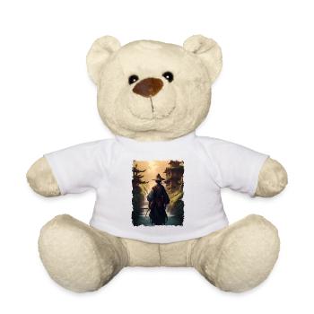 Samurai Japanese Temple Waterfall - Teddy Bear - white - Front