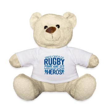 Rugby joueur Cadeau joueur Rugby | Coach Rugby - Nounours - blanc - Devant