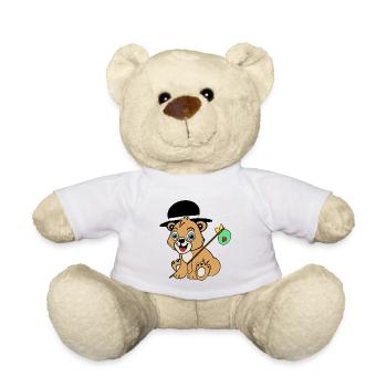 Bär auf Reise – niedliches Abenteurer Tier - Teddy - Weiß - Vorne