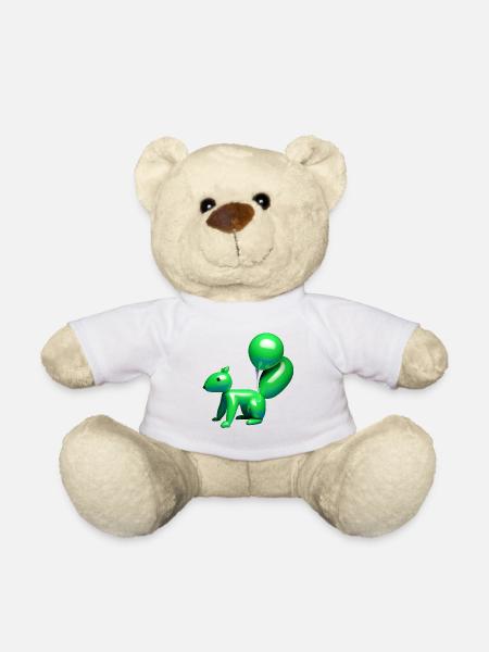 Luftballon Eichhörnchen grün - Teddy - Weiß