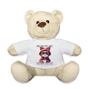 Nett Kann ich auch, bringt aber nix. Lustige Katze - Teddy - Weiß - Vorne