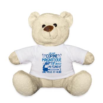 Copine Magnifique Humour Couple ma copine amour - Nounours - blanc - Devant