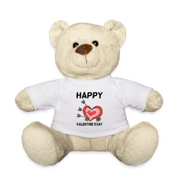 Flèches de flèche du cœur de la Saint-Valentin - Nounours - blanc - Devant