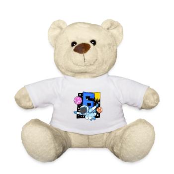 6 years old Young astronaut - Teddy Bear - white - Front