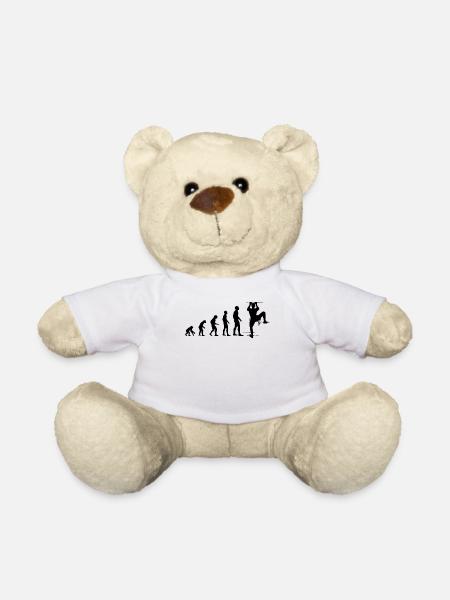 Klettern Evolution Lustig Bergsteigen Geschenk - Teddy - Weiß
