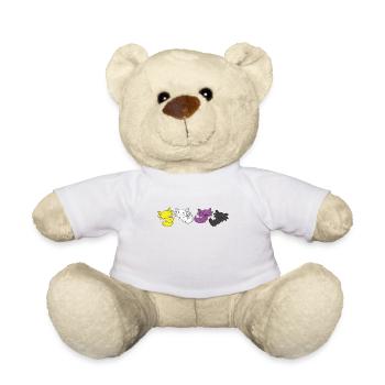 Non-Binary Flag Pride LGBTQ Axolotl - Teddy Bear - white - Front
