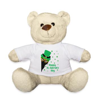 Lustige Katze St. Patrick's Day Saint Paddy's Saint Pat - Teddy - Weiß - Vorne