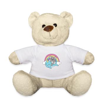 Narwal Maus ozean einhorn kawaii Regenbogen - Teddy - Weiß - Vorne