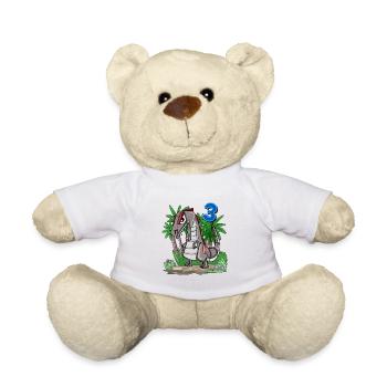 3 Jahre alt - 3. Geburtstag mit Tier Motiv - Teddy - Weiß - Vorne