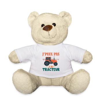 Je Peux Pas J'Ai Tracteur -Agriculture Agriculteur - Nounours - blanc - Devant