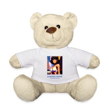 Mädchen bricht auf in ein neues Leben - Teddy - Weiß - Vorne