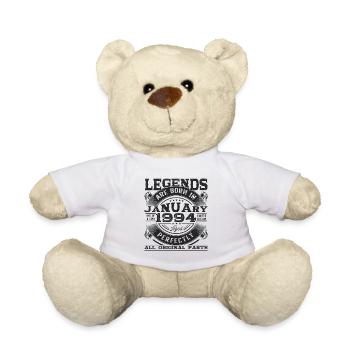 Born 1994 January 29th birthday Gift Man - Teddy Bear - white - Front
